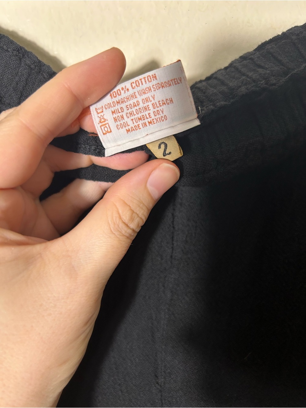 Oh my gauze black ultra wide leg pull on pants size 2 or US L/XL flawed lantern - Picture 10 of 10